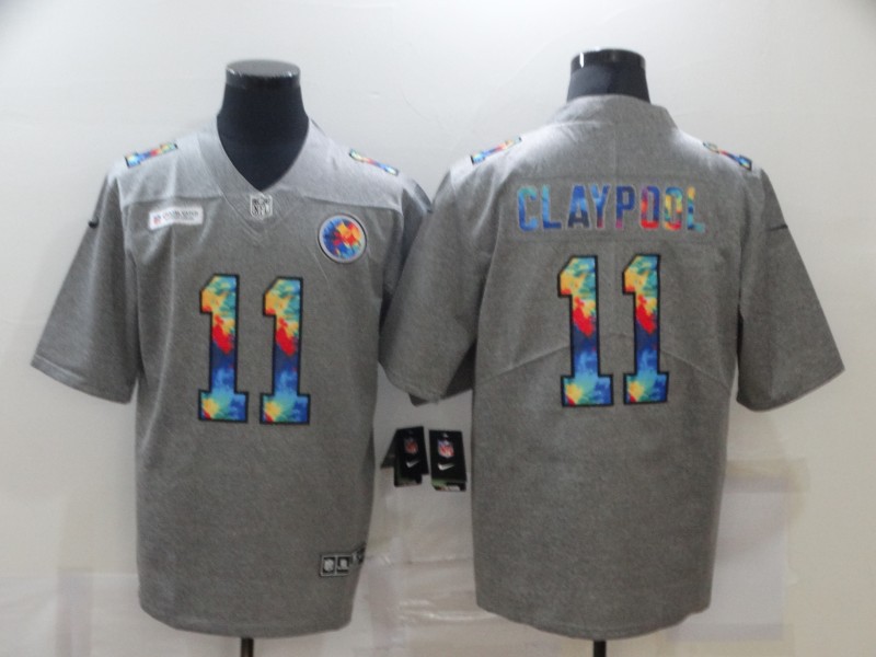 Men's Pittsburgh Steelers #11 Chase Claypool 2020 Grey Crucial Catch Limited Stitched Jersey Men's Pittsburgh Steelers #11 Chase Claypool 2020 Grey Crucial Catch Limited Stitched Jersey